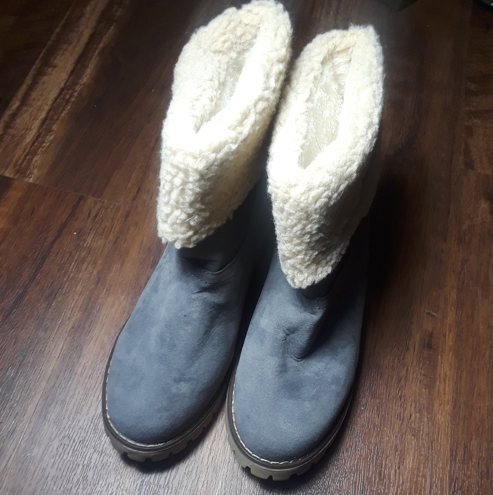 Gray booties